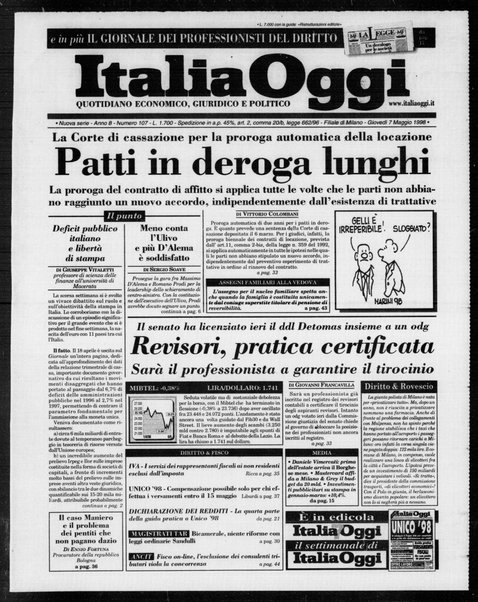 Italia oggi : quotidiano di economia finanza e politica